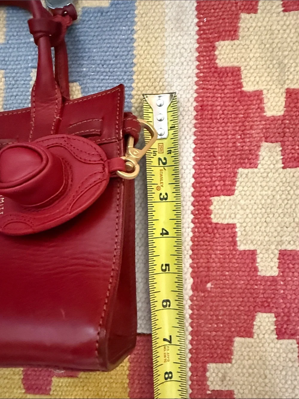 Dooney & Bourke Red Leather Satchel with Round Charm